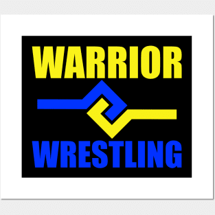 Warrior Wrestling Grip Stack - Blue and Yellow Posters and Art